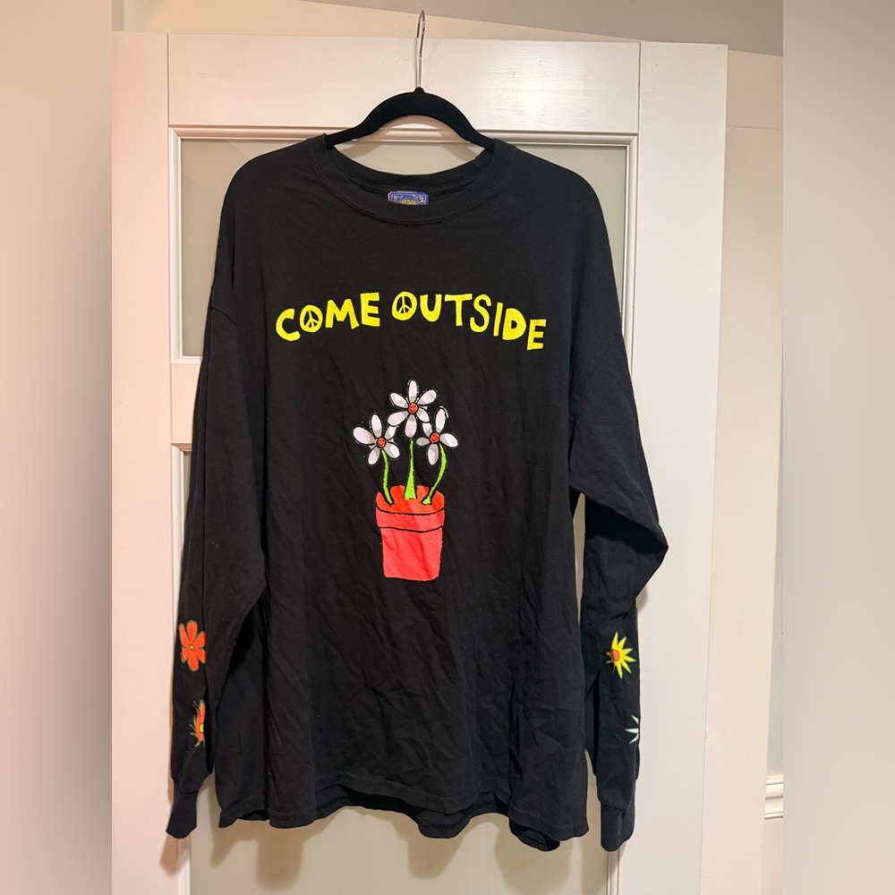 NWOT Coney Island Picnic Black Graphic Long Sleeve T-shirt Size XL